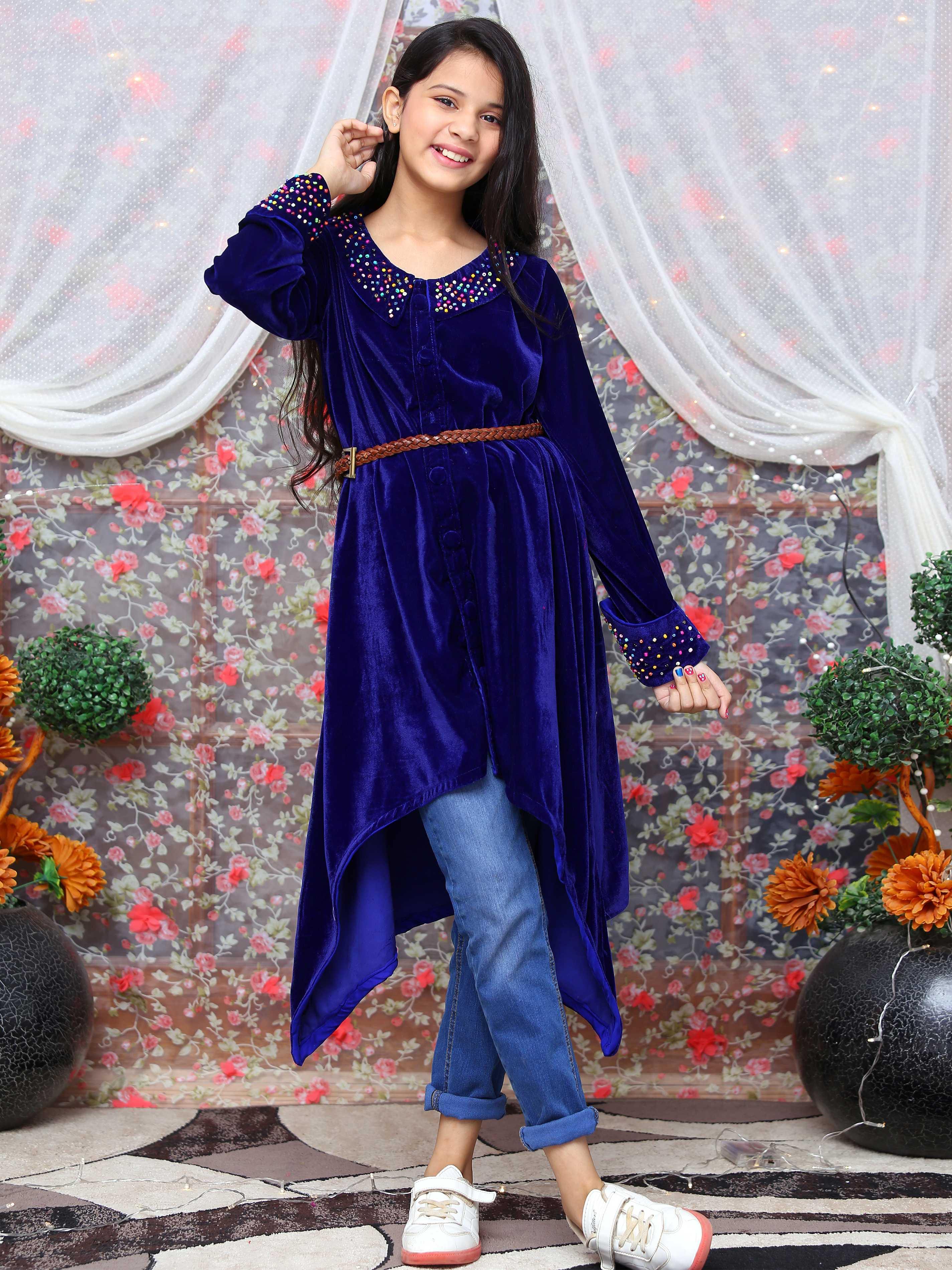 Velvet coat design hot sale for ladies