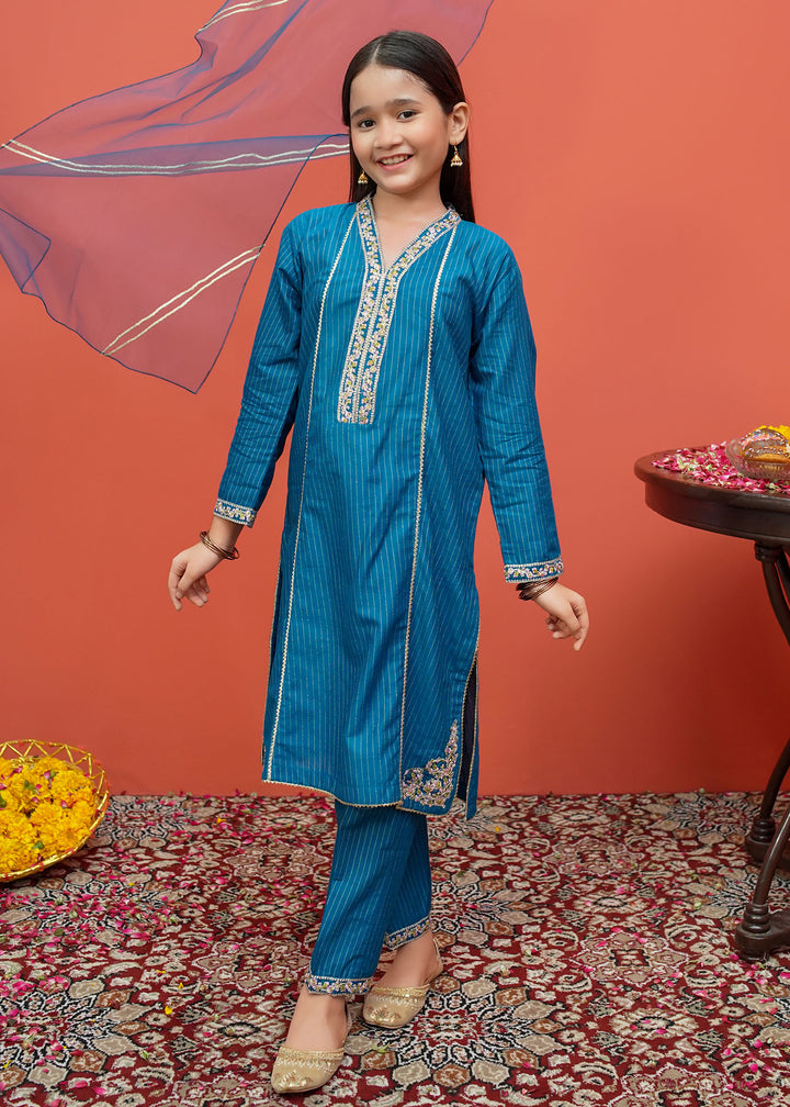 Cotton Embroidered 3 Piece Suit