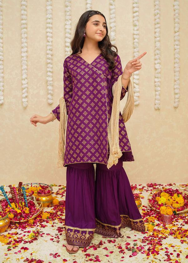 Rawsilk 3 Piece Purple Suit | 9005