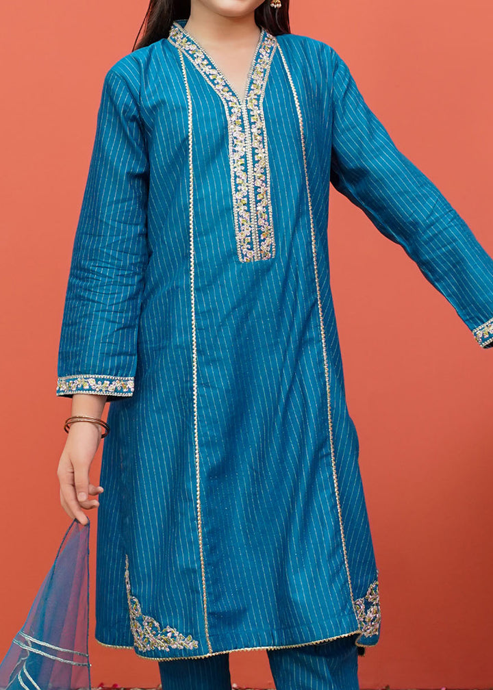 Cotton Embroidered 3 Piece Suit