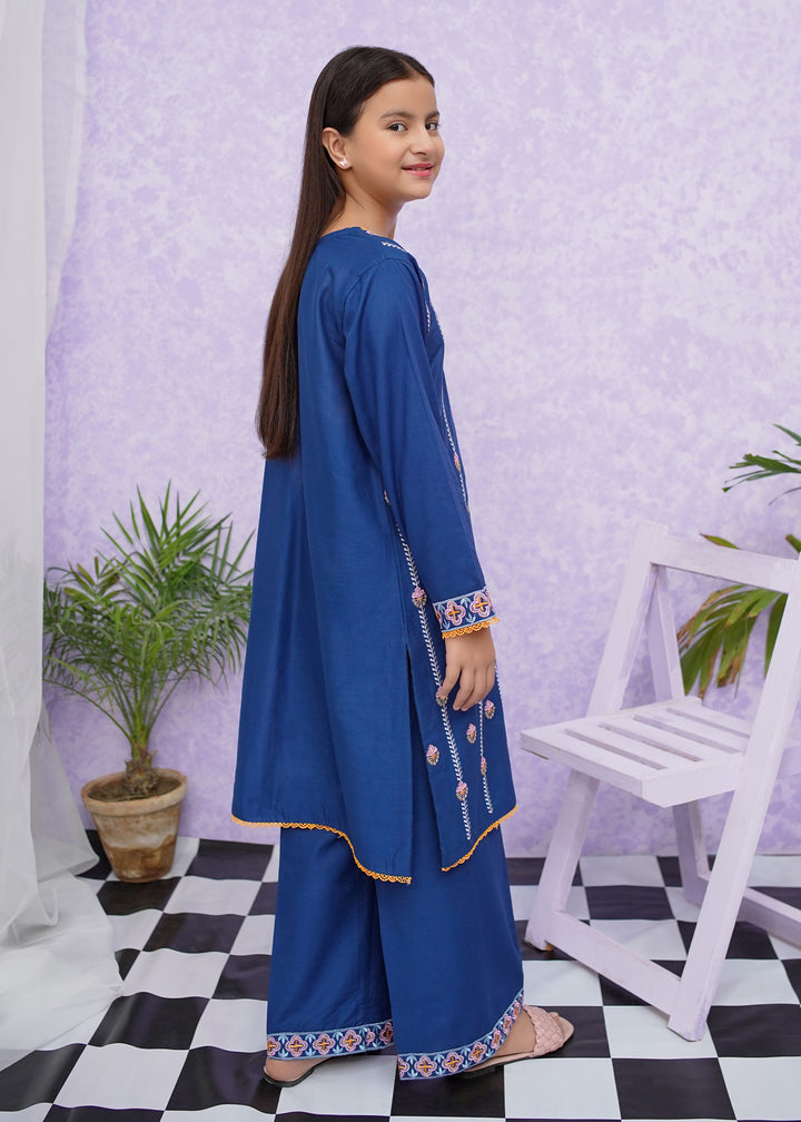 Blue Cotton Embroidered in Pakistan