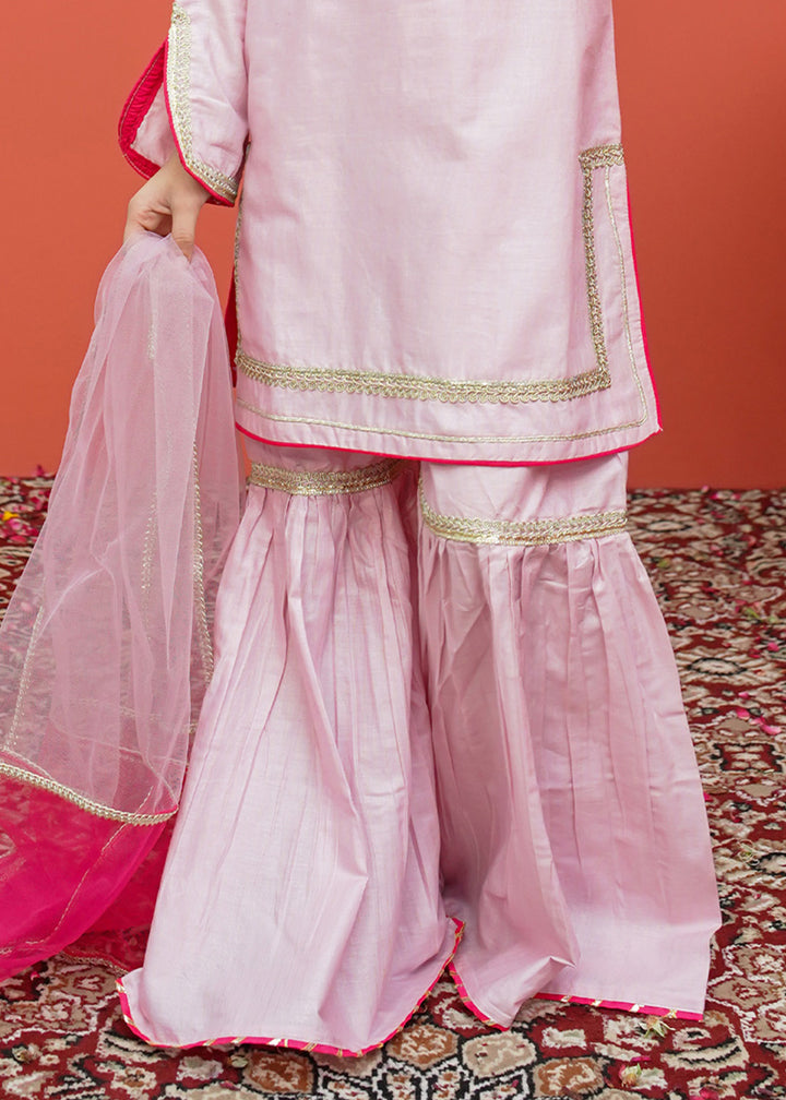 Girls Pink Cotton Gharara