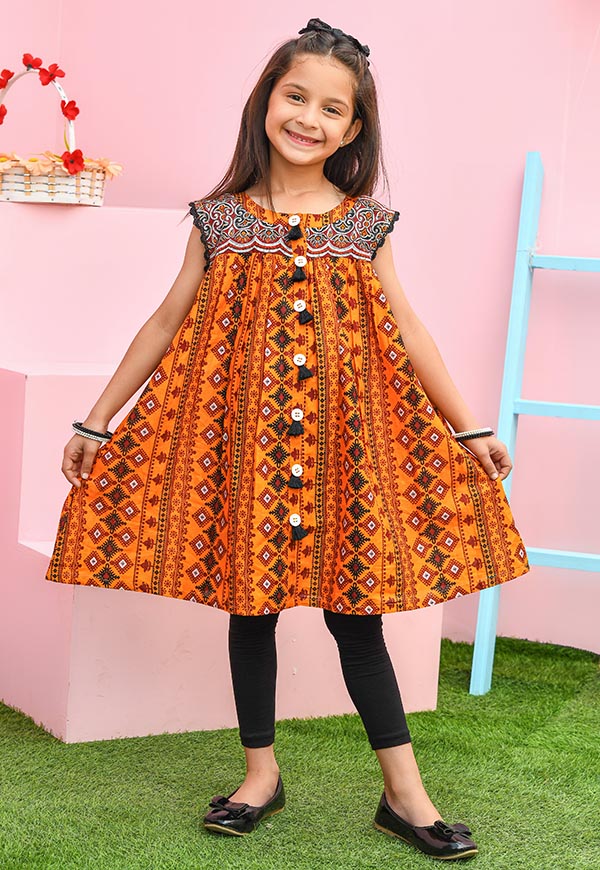 Comfortable Sleeveless Party Wear Printed Georgette And Net Frock For Kids  Age Group: 7 Years Above at Best Price in Jaipur | Shree Radhey Collection